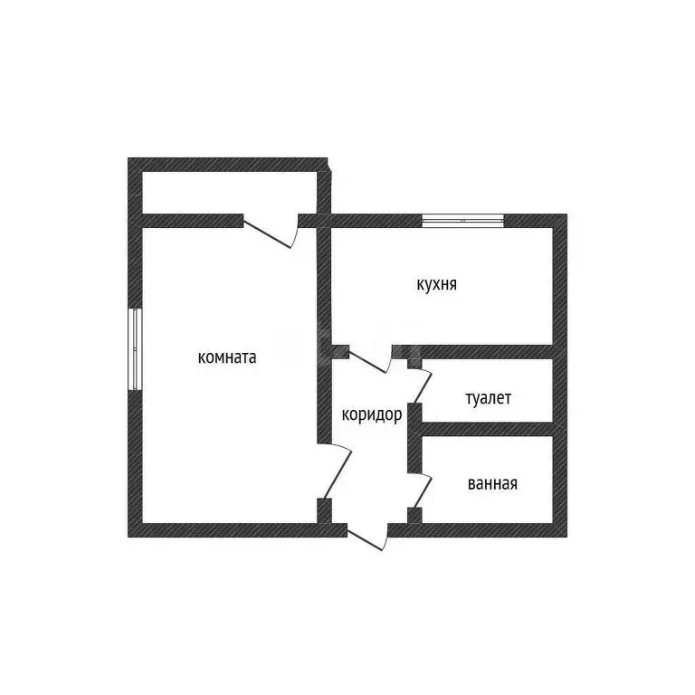 1-комнатная квартира: Строитель, улица 5 Августа, 22 (35 м) - Фото 1