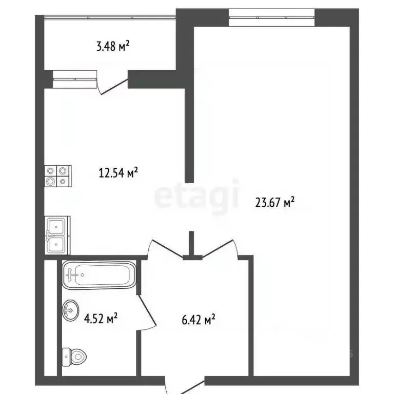 1-к кв. Москва ул. Татьянин Парк, 14к4 (47.0 м) - Фото 1