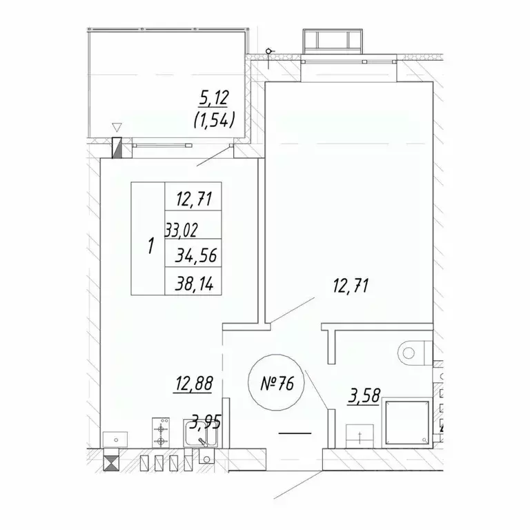 1-к кв. Калининградская область, Зеленоградск  (34.56 м) - Фото 1