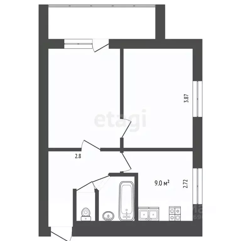 1-к кв. Москва Брянская ул., 12 (35.6 м) - Фото 1