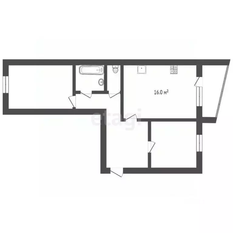 2-к кв. Ханты-Мансийский АО, Сургут просп. Мира, 14 (54.4 м) - Фото 2