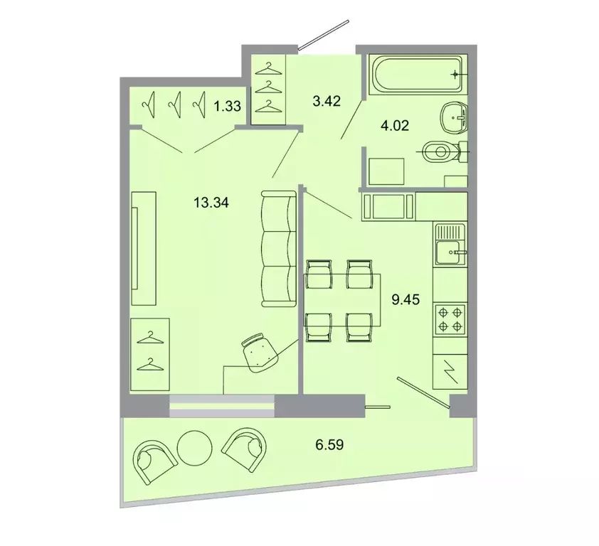 1-к кв. Ленинградская область, Всеволожский район, пос. Бугры ул. ... - Фото 1