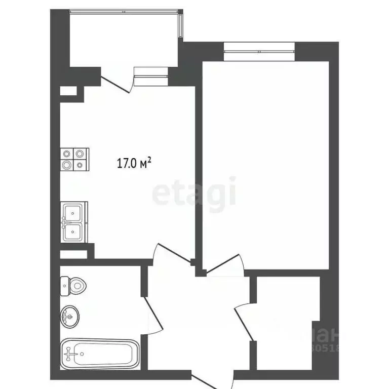 1-к кв. Ростовская область, Батайск ул. Леонова, 12к2 (38.2 м) - Фото 2
