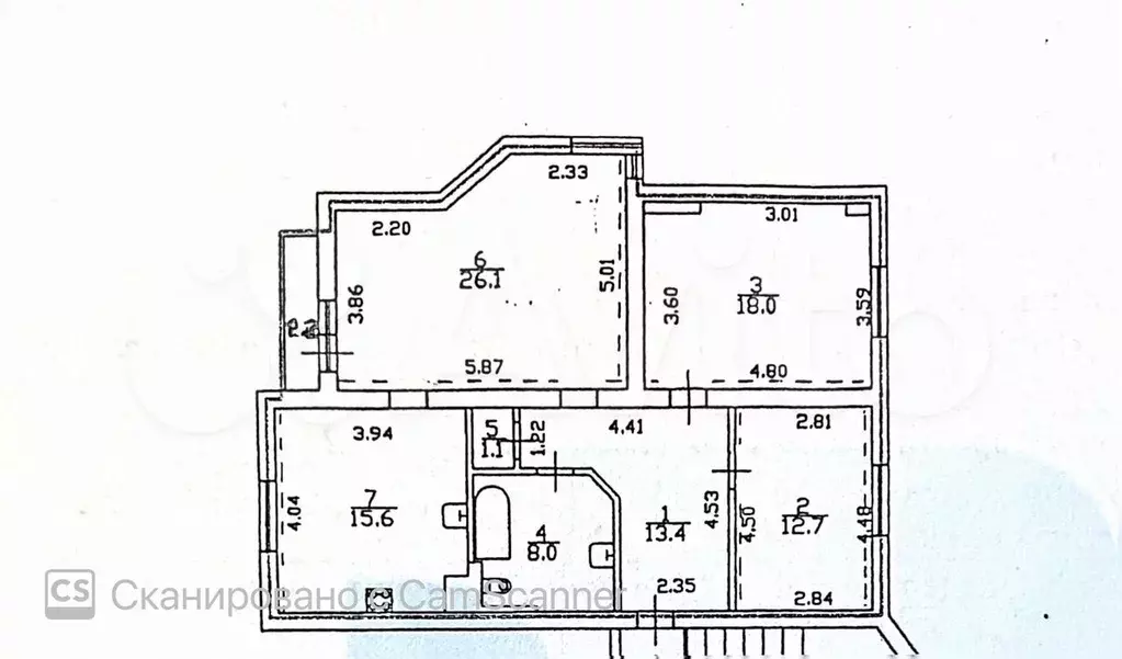 3-к. квартира, 95 м, 2/7 эт. - Фото 0