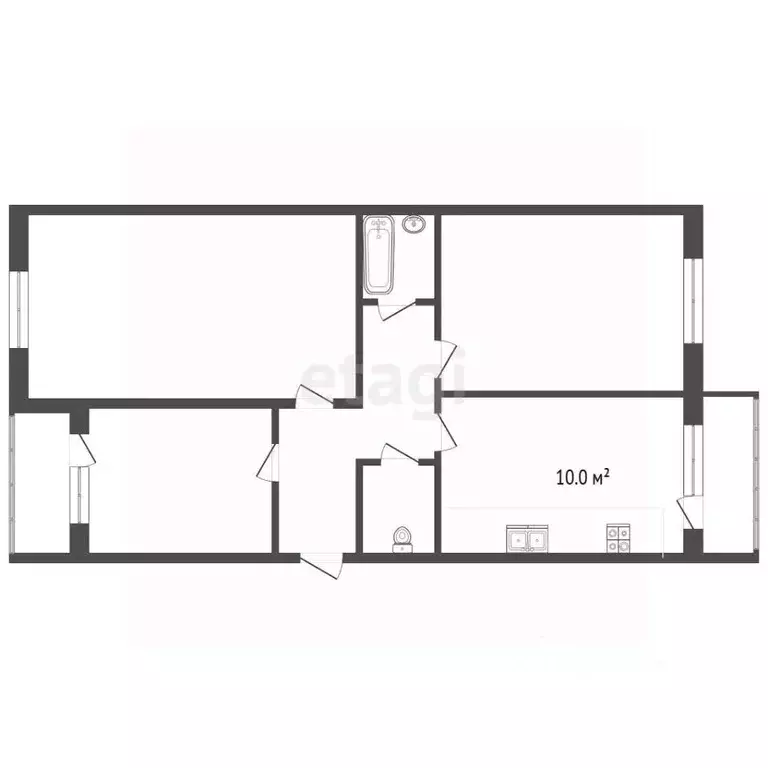 3-к кв. Ставропольский край, Пятигорск ул. Севастьянова (60.5 м) - Фото 1