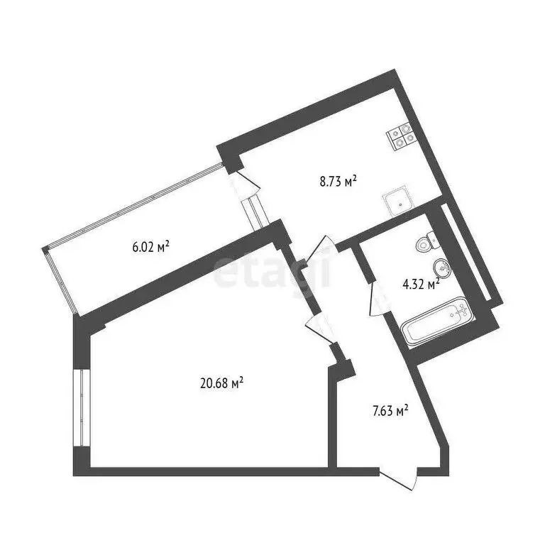 1-комнатная квартира: Тюмень, улица Николая Никитина, 10 (41.7 м) - Фото 0