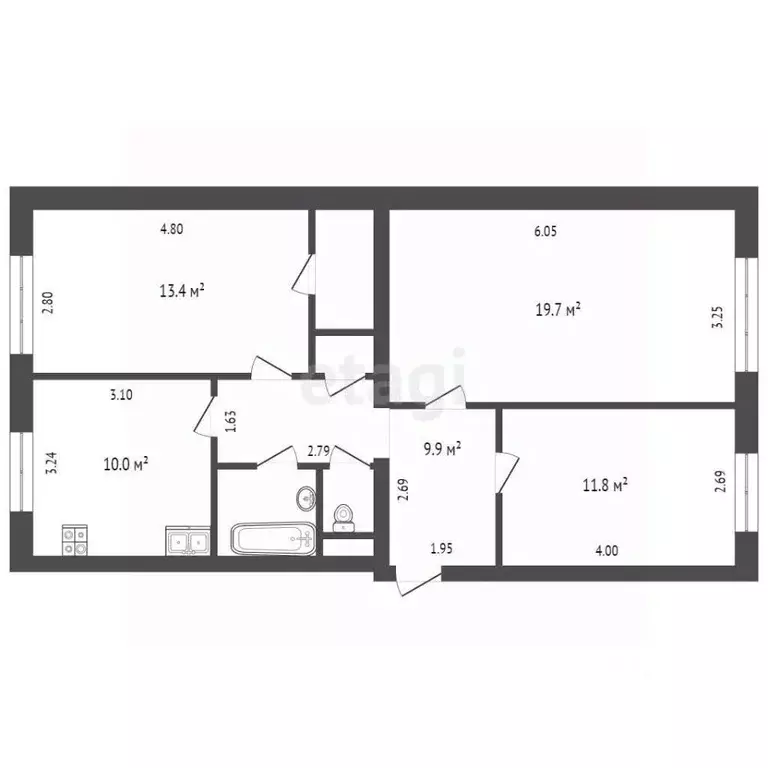 3-к кв. Ямало-Ненецкий АО, Новый Уренгой 2-й мкр, ул. ... - Фото 2
