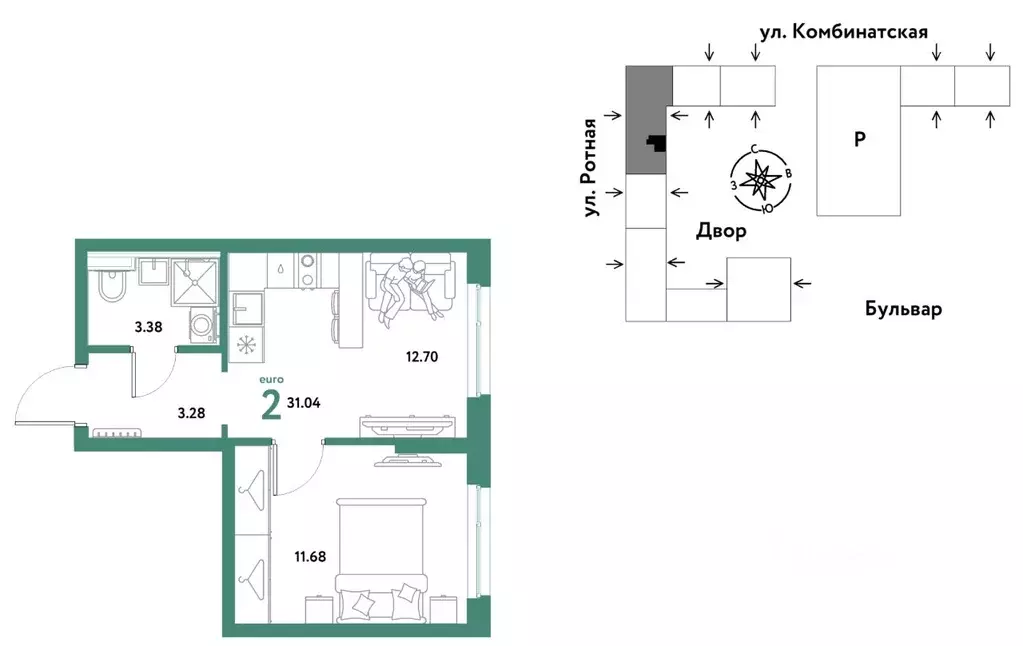2-к кв. Свердловская область, Екатеринбург муниципальное образование, ... - Фото 1