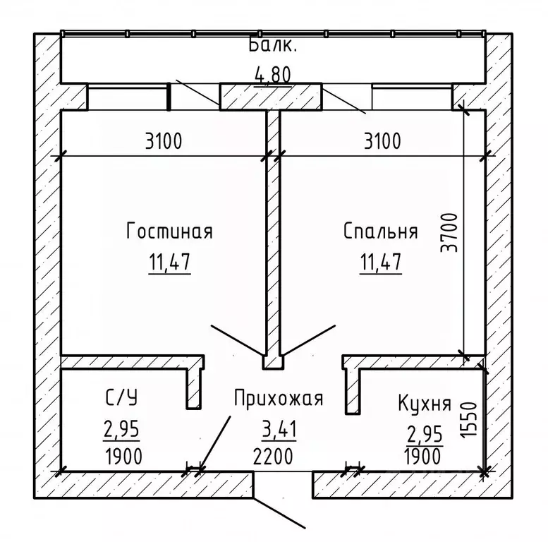 2-к кв. Кабардино-Балкария, Нальчик ул. 2-й Таманской Дивизии (34.0 м) - Фото 2