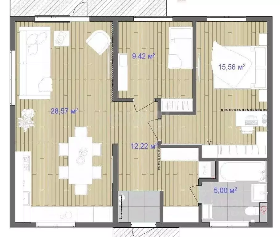 Дом в Удмуртия, Завьяловский район, д. Каменное ул. Луговая, 2 (91 м) - Фото 2