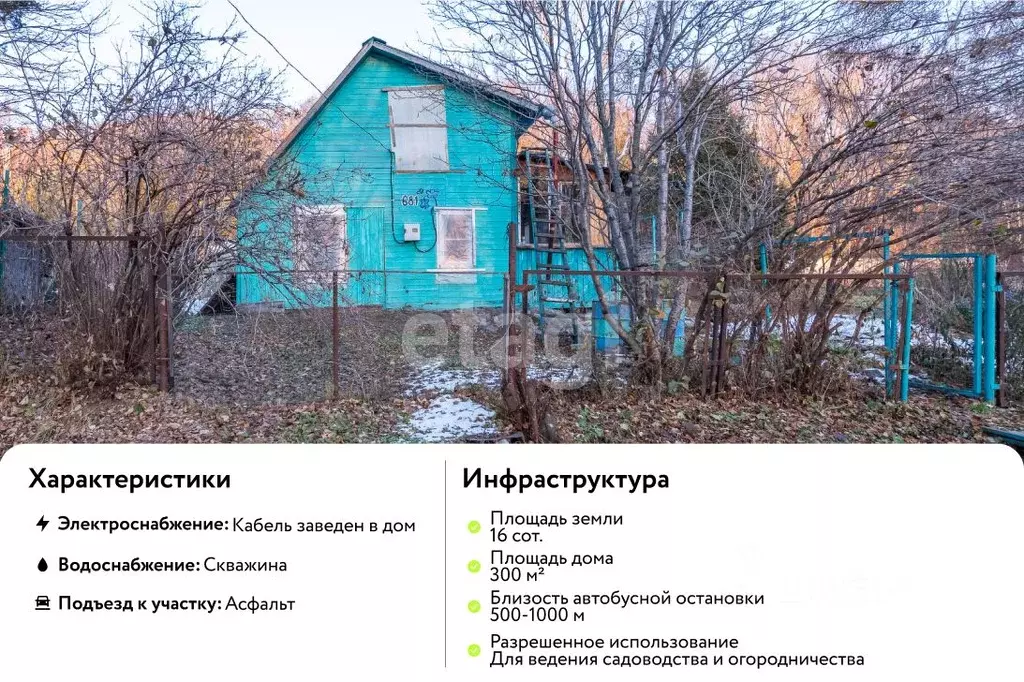 Дом в Хабаровский край, Хабаровский район, Зубровое СНТ 683 (30 м) - Фото 1