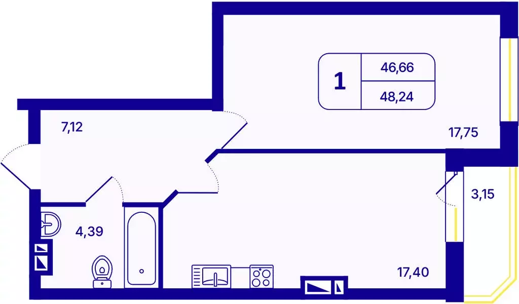 1-комнатная квартира: Новосибирск, Кировский район, Северо-Чемской ... - Фото 1