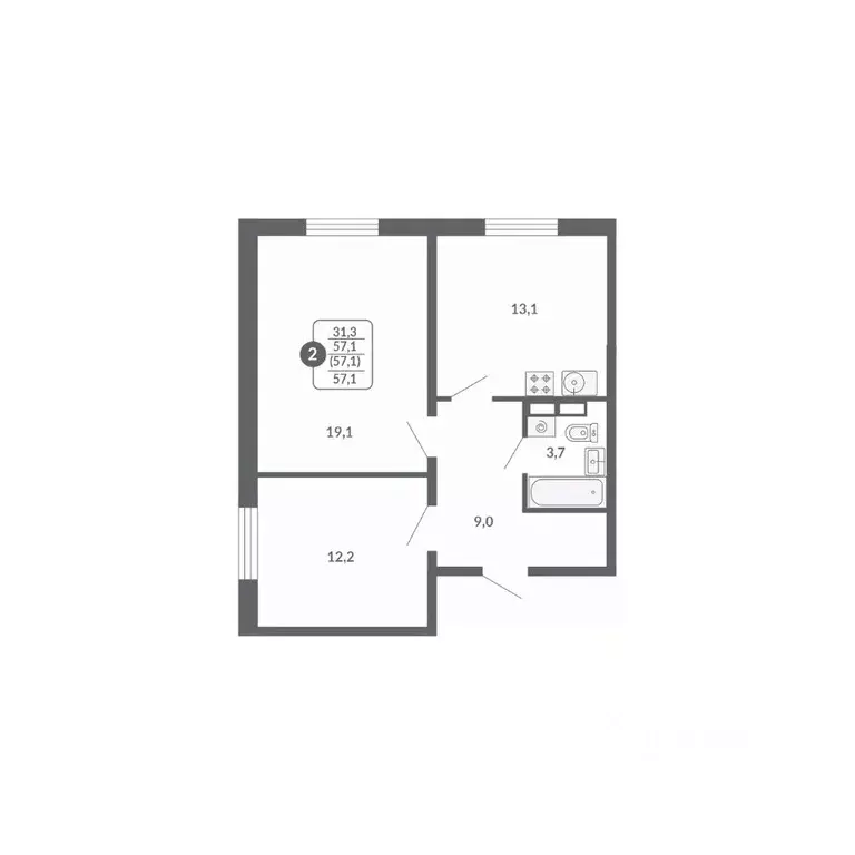 2-к кв. Кировская область, Киров ул. Потребкооперации, 34к1 (57.1 м) - Фото 1