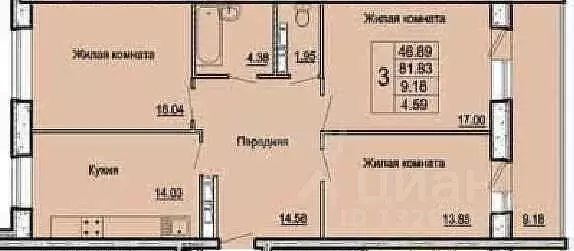 3-к кв. Орловская область, Орел ул. Андрианова, 39 (89.0 м) - Фото 1