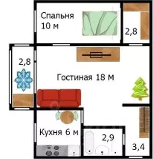 2-к кв. Тульская область, Алексин Северная ул., 27 (43.1 м) - Фото 0