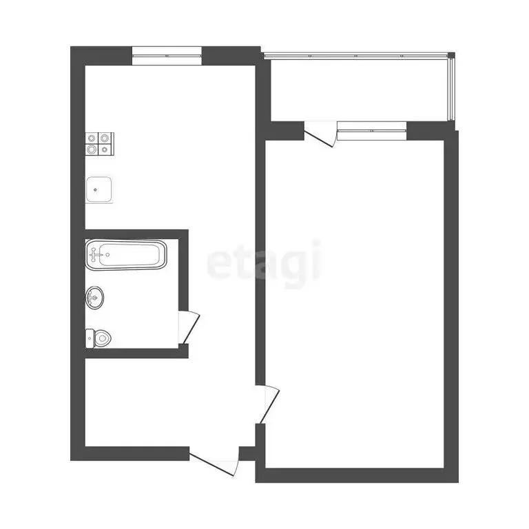 1-комнатная квартира: Тобольск, микрорайон 7А, 13 (31 м) - Фото 0