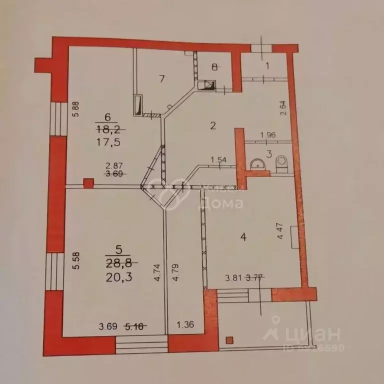 3-к кв. Волгоградская область, Волгоград ул. Землячки, 66А (92.9 м) - Фото 2