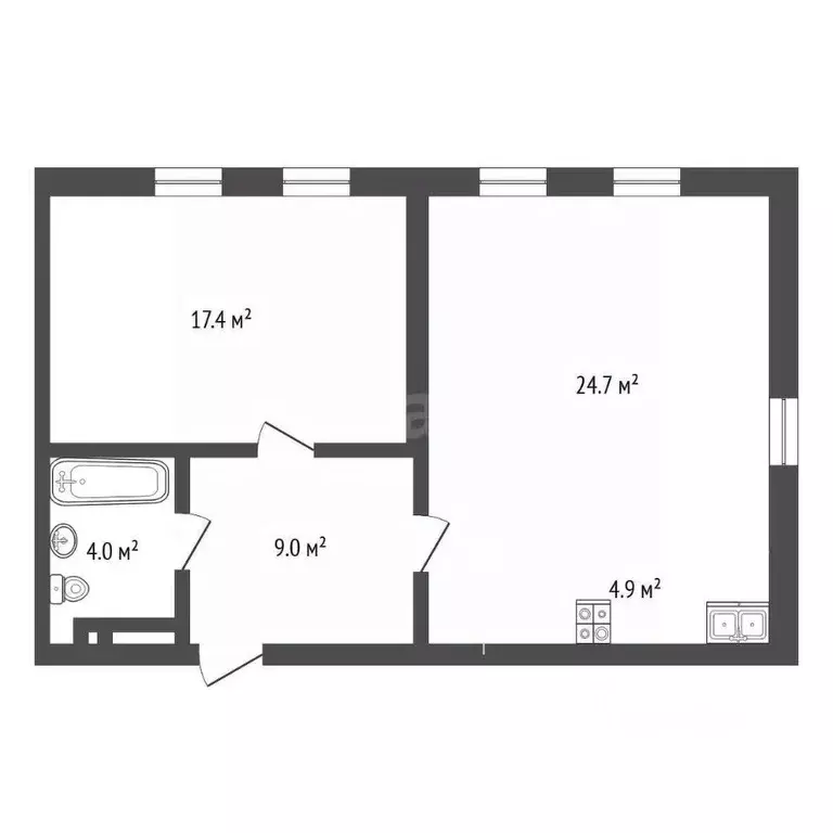 1-к кв. Тюменская область, Тюмень Новгородская ул., 1 (60.4 м) - Фото 2