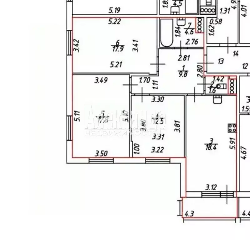 3-к кв. Санкт-Петербург пос. Шушары, просп. Старорусский, 8к1 (82.6 м) - Фото 2
