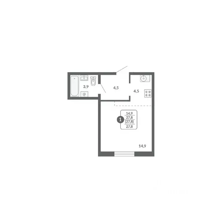 1-к кв. Кировская область, Киров ул. Потребкооперации, 34 (27.8 м) - Фото 1