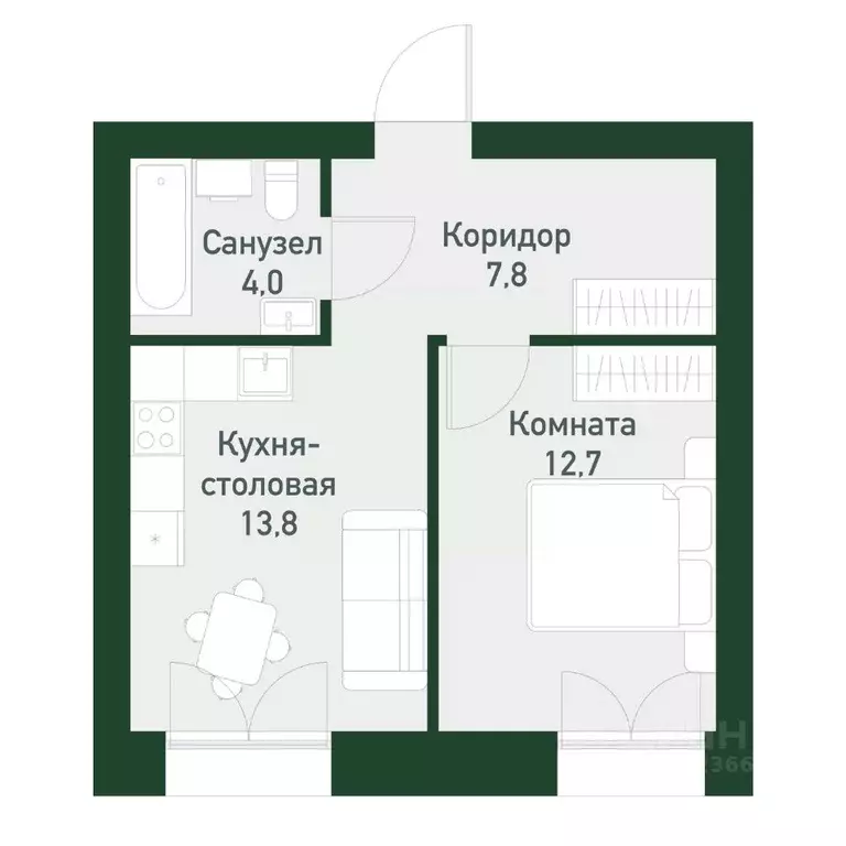 1-к кв. Свердловская область, Екатеринбург Академический мкр, 45-й ... - Фото 0