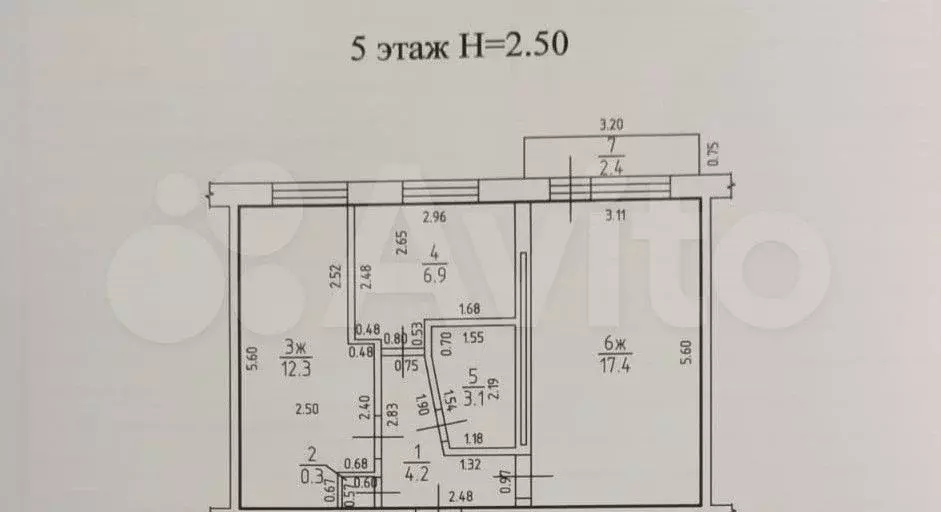 2-к. квартира, 45,1 м, 5/5 эт. - Фото 0