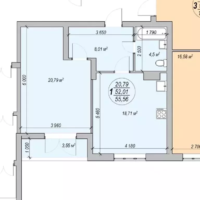 1-к кв. Саратовская область, Энгельс просп. Фридриха Энгельса, 95Б ... - Фото 1