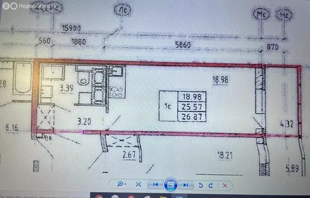 Квартира-студия: Санкт-Петербург, Арцеуловская аллея, 23к1 (25.6 м) - Фото 1