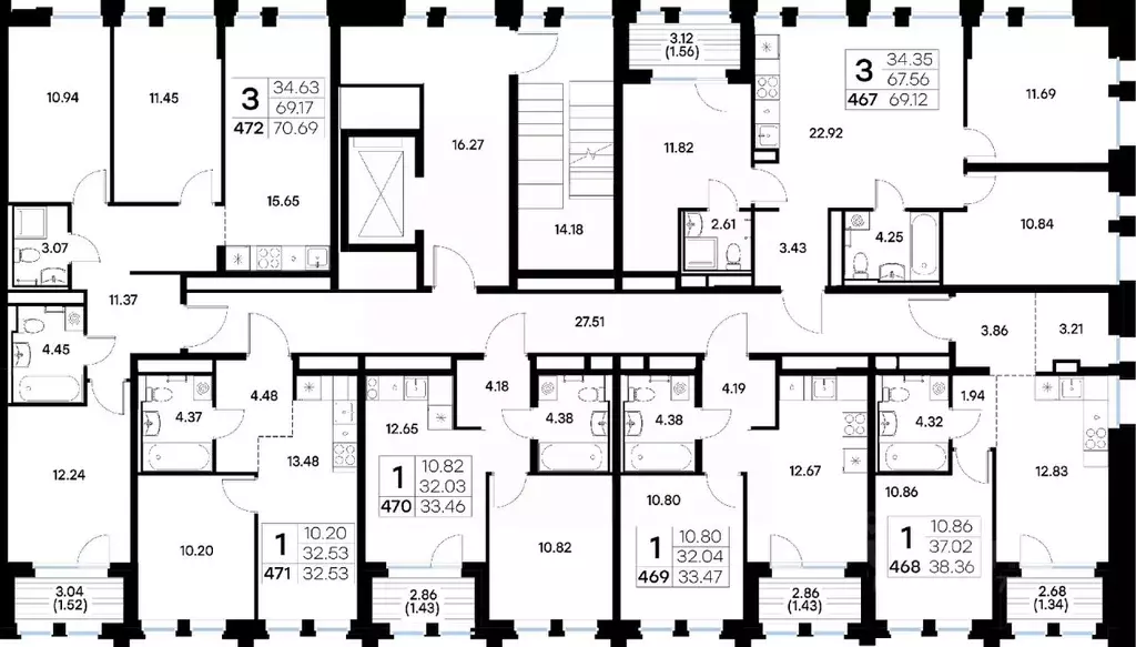 3-к кв. Татарстан, Казань ул. Профессора Мухамедьярова (69.12 м) - Фото 2