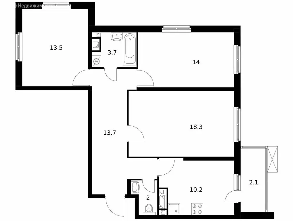 3-комнатная квартира: Москва, Муравская улица, 44к2 (77.5 м) - Фото 1
