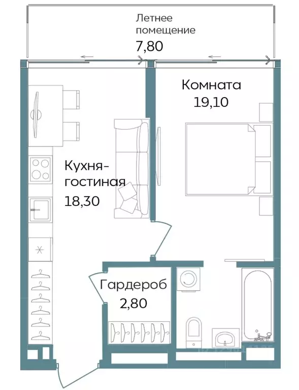 1-к кв. Крым, Саки ул. Морская (48.0 м) - Фото 0