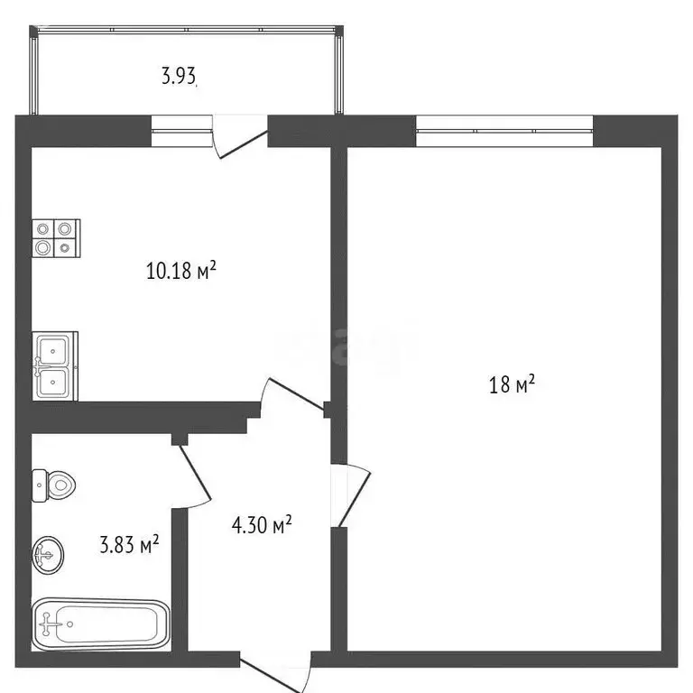 1-комнатная квартира: Анапа, улица Адмирала Пустошкина, 22к7 (37.9 м) - Фото 1