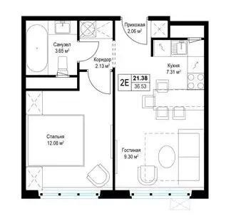 Продаётся 1-к квартира, 36.1 м - Фото 1