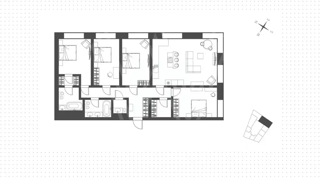 4-к кв. Москва ул. Народного Ополчения, 15К1 (121.9 м) - Фото 1