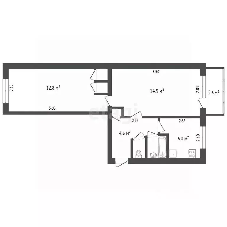 2-к кв. Нижегородская область, Выкса Гоголя мкр, 10 (43.1 м) - Фото 1
