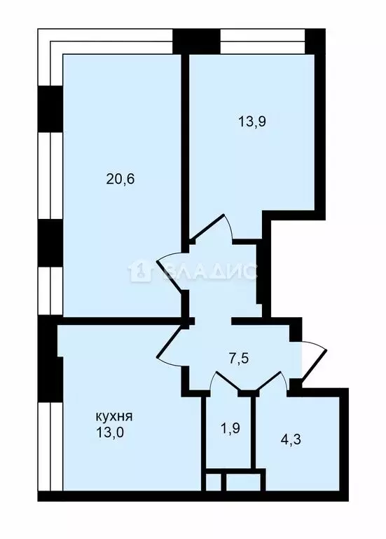 2-комнатная квартира: Москва, проспект Мира, 222 (61.2 м) - Фото 0