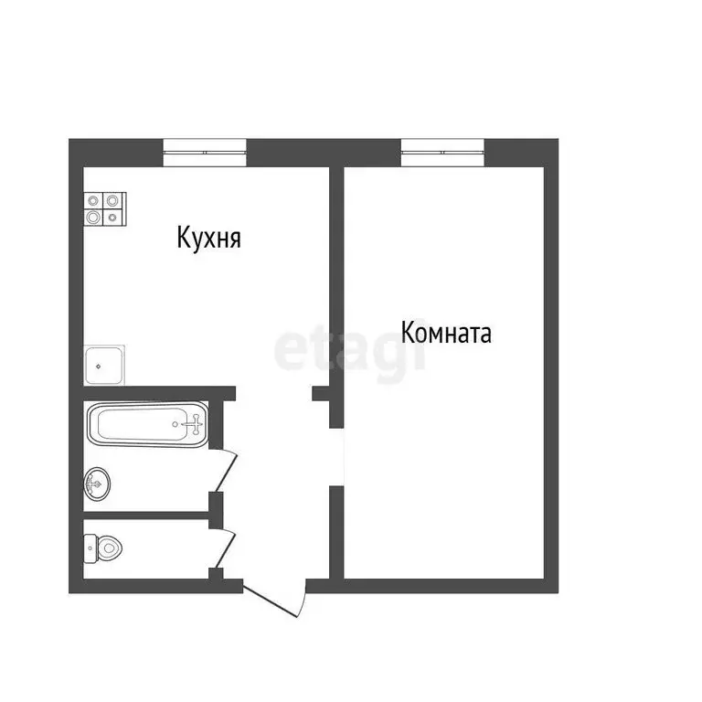 1-комнатная квартира: Тобольск, 10-й микрорайон, 9 (34.2 м) - Фото 1