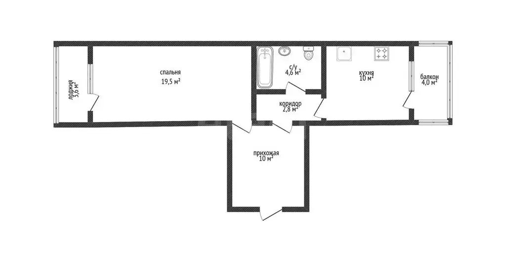 1-комнатная квартира: Новороссийск, проспект Ленина, 99 (46 м) - Фото 1