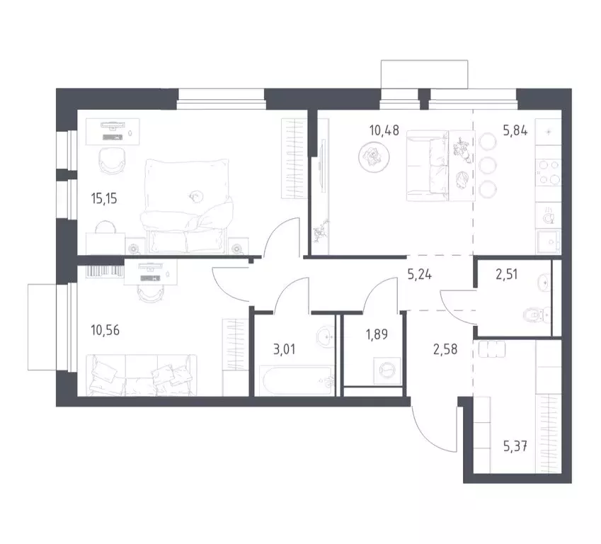 2-комнатная квартира: Балашиха, микрорайон Авиаторов, улица Колдунова, ... - Фото 1
