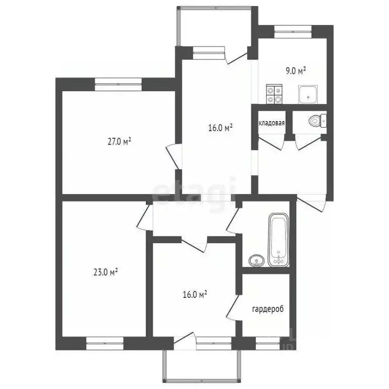 3-к кв. Тюменская область, Тюмень 6-й мкр, ул. Валерии Гнаровской, ... - Фото 0