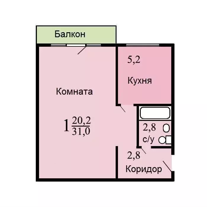 1-комнатная квартира: Москва, улица Симоновский Вал, 20к2 (31 м) - Фото 0