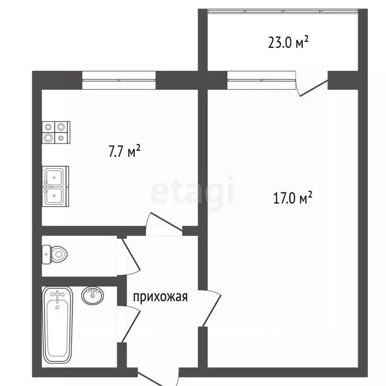 1-к кв. Чувашия, Чебоксары Хузангая ул., 21 (33.6 м) - Фото 2