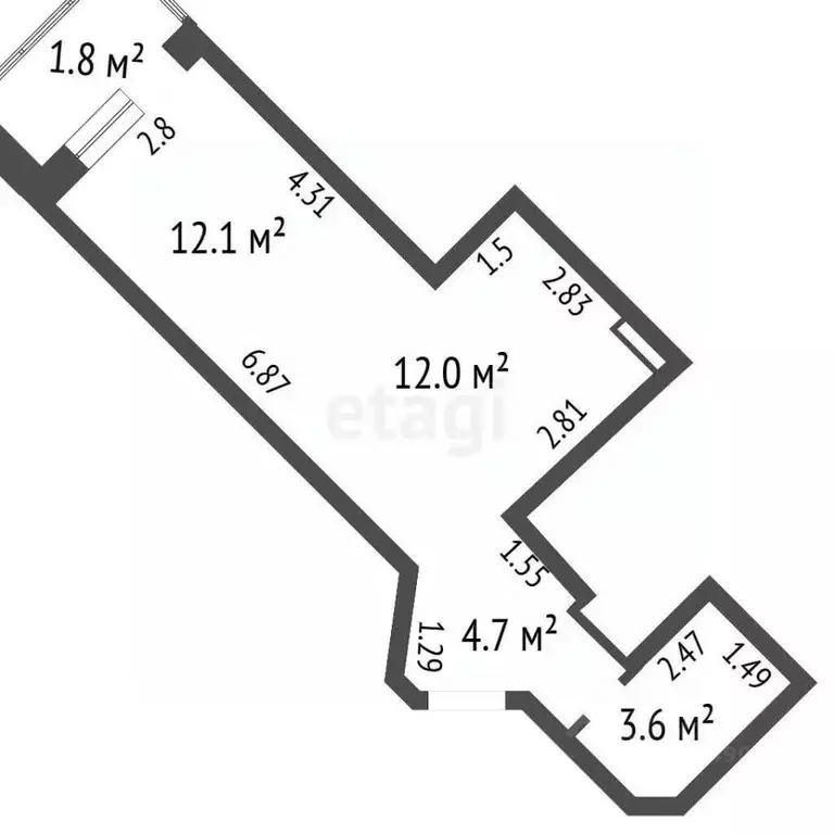 Студия Воронежская область, Воронеж ул. 9 Января, 233/54 (32.4 м) - Фото 2