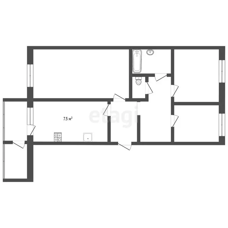3-комнатная квартира: Елизово, Уральская улица, 10 (60.2 м) - Фото 0
