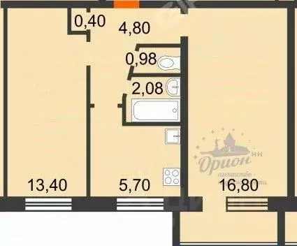 2-к кв. Нижегородская область, Дзержинск ул. Островского (44.1 м) - Фото 1