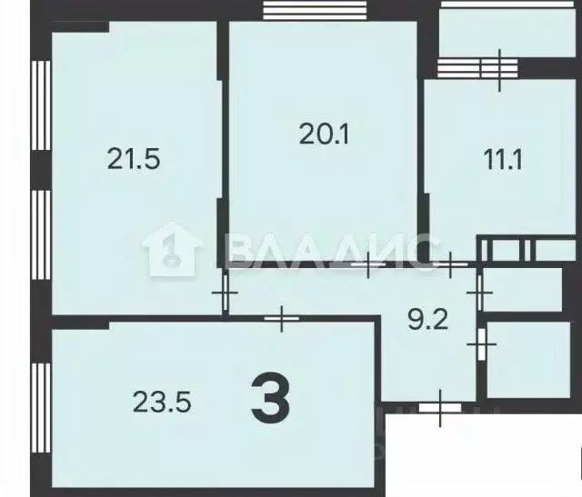 3-к кв. Москва Люблинская ул., 76к3 (90.2 м) - Фото 2