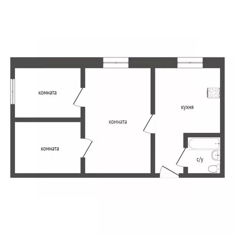 3-к кв. Курганская область, Курган Чернореченская ул., 69 (42.0 м) - Фото 2