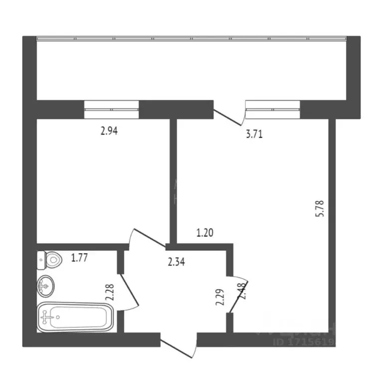 1-к кв. Тюменская область, Тюмень ул. Избышева, 6 (46.2 м) - Фото 1