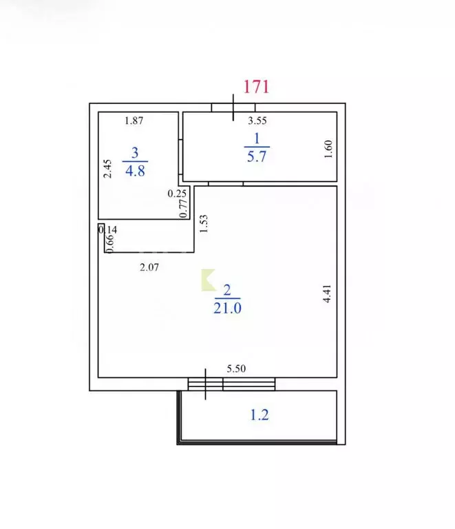 Квартира-студия: Самара, Московское шоссе, 272 (31.5 м) - Фото 2