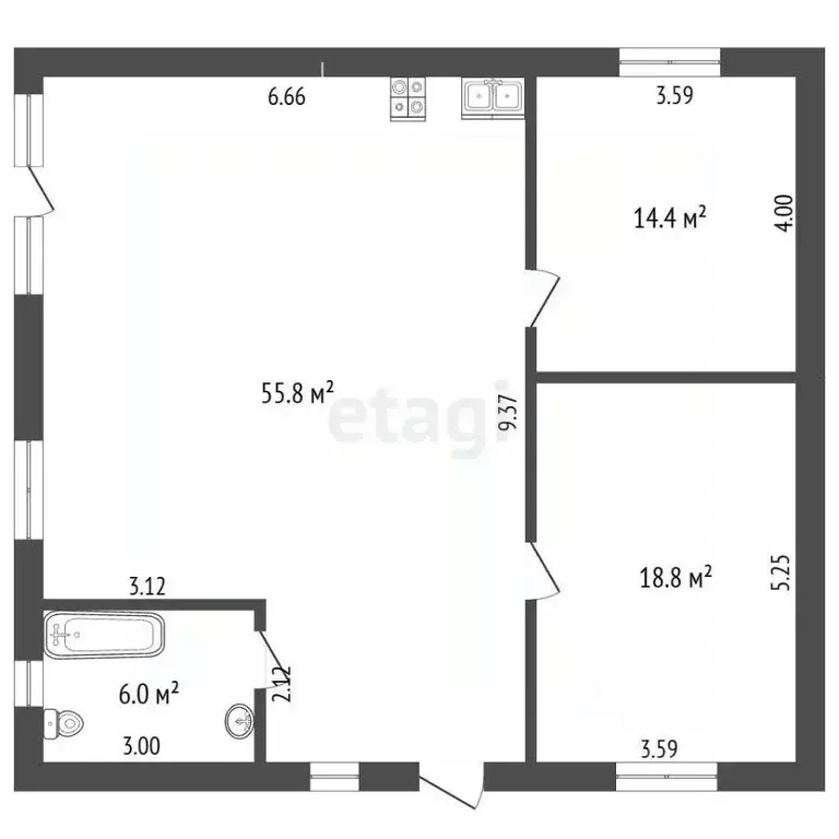 Дом в Ставропольский край, Пятигорск № 3 садоводческий массив,  (97 м) - Фото 1